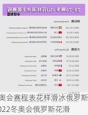冬奥会赛程表花样滑冰俄罗斯,2022冬奥会俄罗斯花滑