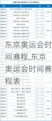 东京奥运会时间赛程,东京奥运会时间赛程表