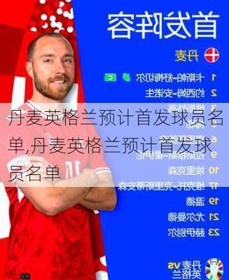 丹麦英格兰预计首发球员名单,丹麦英格兰预计首发球员名单