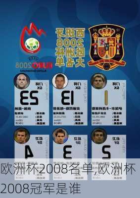 欧洲杯2008名单,欧洲杯2008冠军是谁
