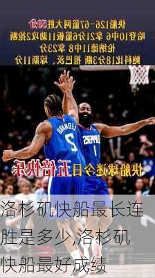 洛杉矶快船最长连胜是多少,洛杉矶快船最好成绩