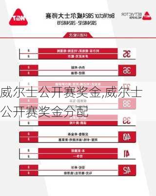 威尔士公开赛奖金,威尔士公开赛奖金分配