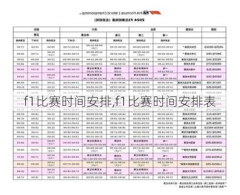 f1比赛时间安排,f1比赛时间安排表