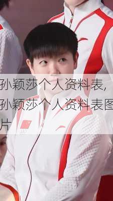 孙颖莎个人资料表,孙颖莎个人资料表图片