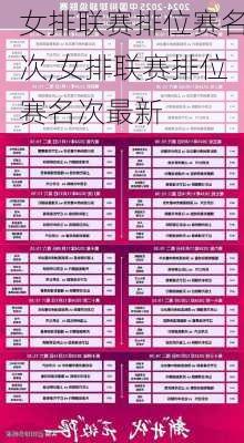 女排联赛排位赛名次,女排联赛排位赛名次最新
