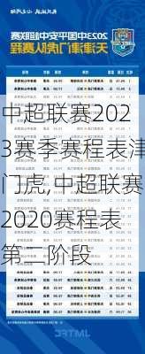 中超联赛2023赛季赛程表津门虎,中超联赛2020赛程表第二阶段