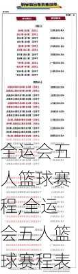 全运会五人篮球赛程,全运会五人篮球赛程表
