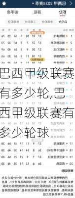 巴西甲级联赛有多少轮,巴西甲级联赛有多少轮球