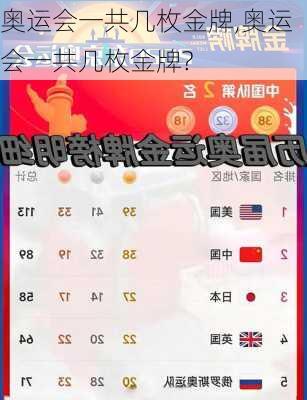 奥运会一共几枚金牌,奥运会一共几枚金牌?