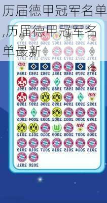 历届德甲冠军名单,历届德甲冠军名单最新