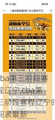 cba第三阶段赛程辽宁,cba第三阶段赛程辽宁时间表最新
