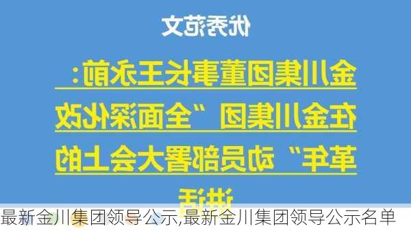 最新金川集团领导公示,最新金川集团领导公示名单