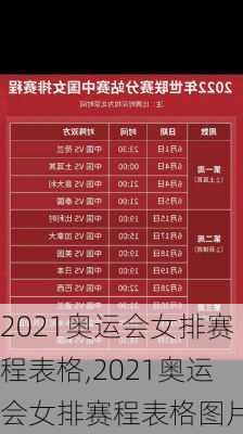 2021奥运会女排赛程表格,2021奥运会女排赛程表格图片