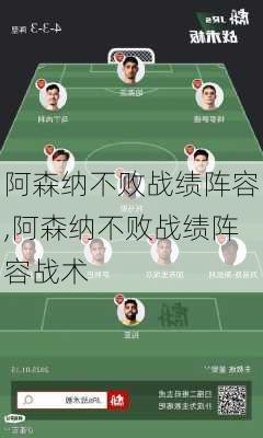 阿森纳不败战绩阵容,阿森纳不败战绩阵容战术