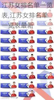 江苏女排名单一览表,江苏女排名单一览表最新