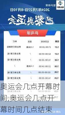 奥运会几点开幕时间,奥运会几点开幕时间几点结束