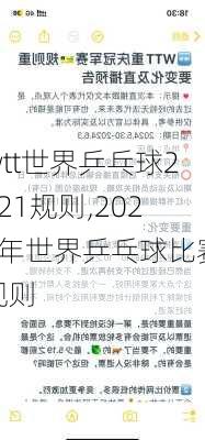 wtt世界乒乓球2021规则,2021年世界乒乓球比赛规则