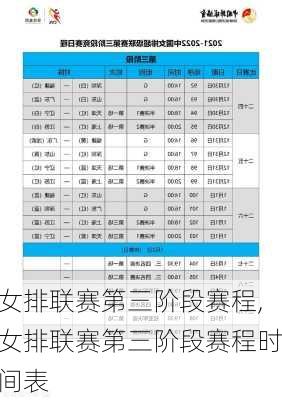女排联赛第三阶段赛程,女排联赛第三阶段赛程时间表