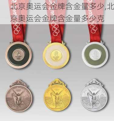 北京奥运会金牌含金量多少,北京奥运会金牌含金量多少克