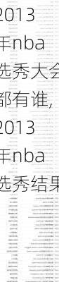 2013年nba选秀大会都有谁,2013年nba选秀结果
