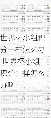 世界杯小组积分一样怎么办,世界杯小组积分一样怎么办啊