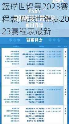 篮球世锦赛2023赛程表,篮球世锦赛2023赛程表最新