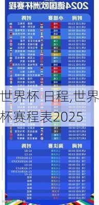 世界杯 日程,世界杯赛程表2025