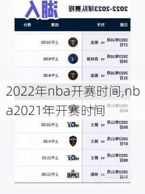 2022年nba开赛时间,nba2021年开赛时间