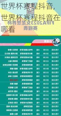 世界杯赛程抖音,世界杯赛程抖音在哪看