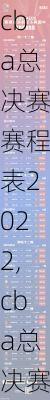 cba总决赛赛程表2022,cba总决赛赛程表2025
