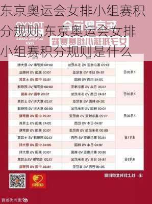 东京奥运会女排小组赛积分规则,东京奥运会女排小组赛积分规则是什么