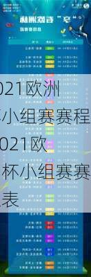 2021欧洲杯小组赛赛程,2021欧洲杯小组赛赛程表