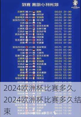 2024欧洲杯比赛多久,2024欧洲杯比赛多久结束