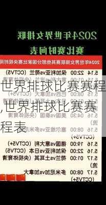 世界排球比赛赛程,世界排球比赛赛程表