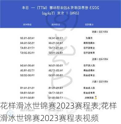 花样滑冰世锦赛2023赛程表,花样滑冰世锦赛2023赛程表视频