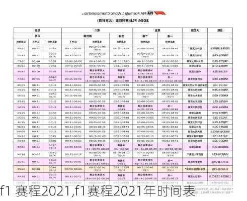 f1 赛程2021,f1赛程2021年时间表