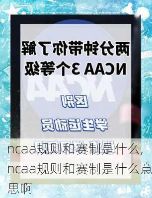 ncaa规则和赛制是什么,ncaa规则和赛制是什么意思啊