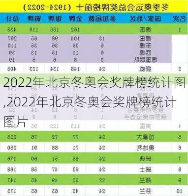 2022年北京冬奥会奖牌榜统计图,2022年北京冬奥会奖牌榜统计图片