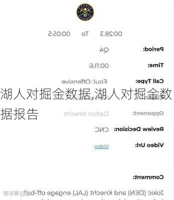 湖人对掘金数据,湖人对掘金数据报告