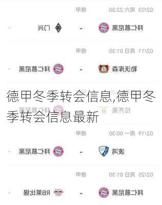 德甲冬季转会信息,德甲冬季转会信息最新