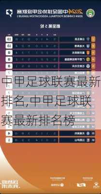 中甲足球联赛最新排名,中甲足球联赛最新排名榜