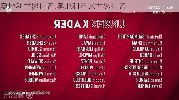 奥地利世界排名,奥地利足球世界排名