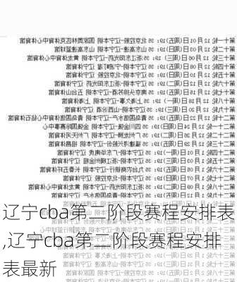 辽宁cba第二阶段赛程安排表,辽宁cba第二阶段赛程安排表最新