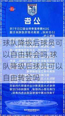 球队降级后球员可以自由转会吗,球队降级后球员可以自由转会吗
