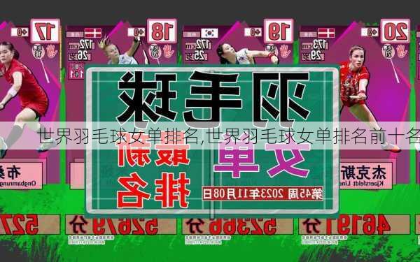 世界羽毛球女单排名,世界羽毛球女单排名前十名