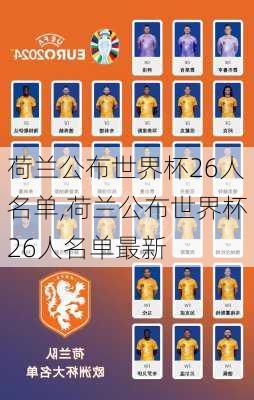 荷兰公布世界杯26人名单,荷兰公布世界杯26人名单最新
