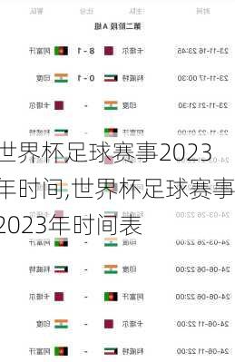 世界杯足球赛事2023年时间,世界杯足球赛事2023年时间表