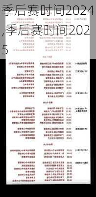 季后赛时间2024,季后赛时间2025