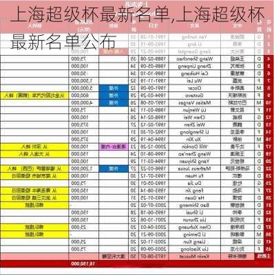 上海超级杯最新名单,上海超级杯最新名单公布