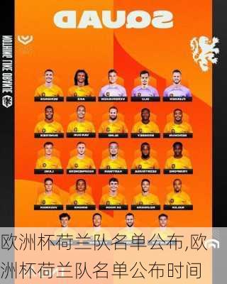 欧洲杯荷兰队名单公布,欧洲杯荷兰队名单公布时间